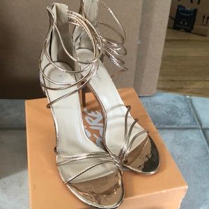PUBLIC DESIRE Rose Gold Strappy High heels.  NWOT